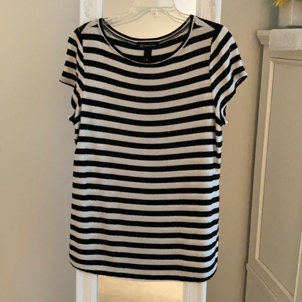 Inc short sleeve sequin tee